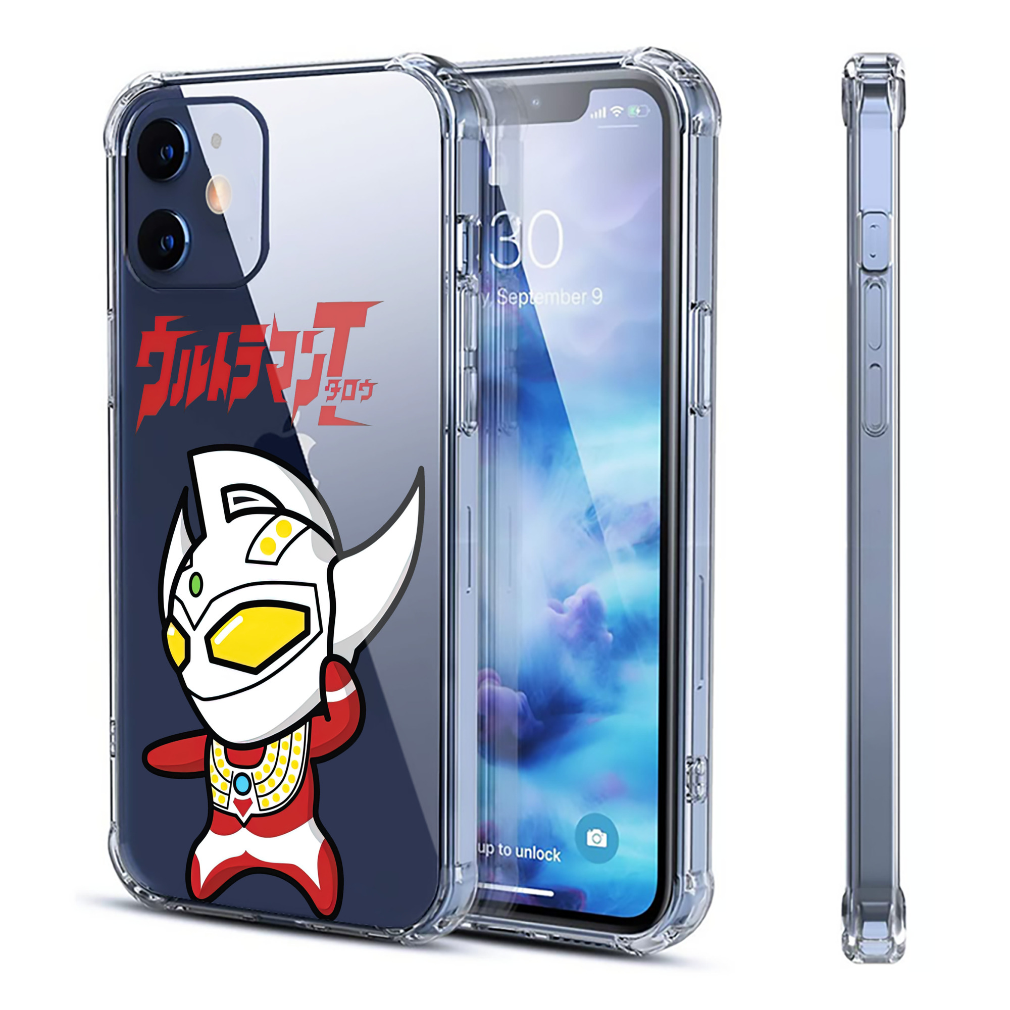 （画像用） ウルトラマン Ultraman 【iPhone 12シリーズ対応】透明スマホケース（クリアソフトケース）